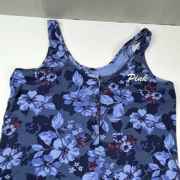 PINK Victorias Secret One Piece Pajama Suit FADED Floral Casual Lounge MEDIUM - Picture 4 of 13